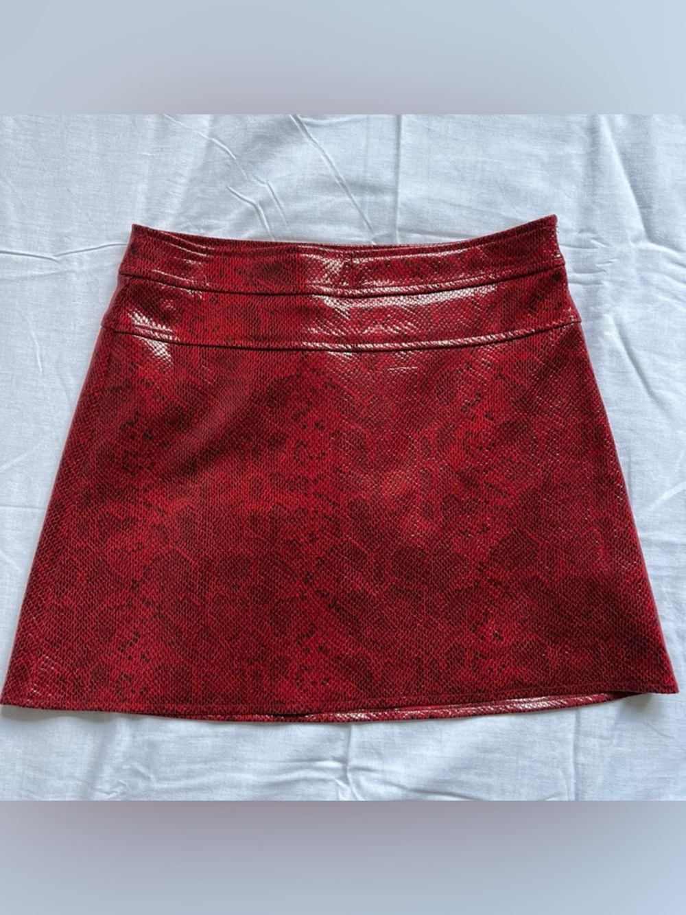 Zara Red Snake Print Skirt